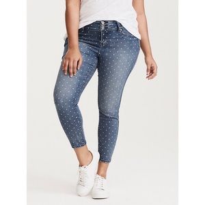 Torrid Jeggings - Polka Dot Print Medium Wash